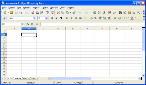 OpenOffice 3.0 Calc – электронная таблица
