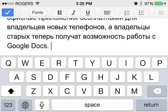 Google Docs на iPhone